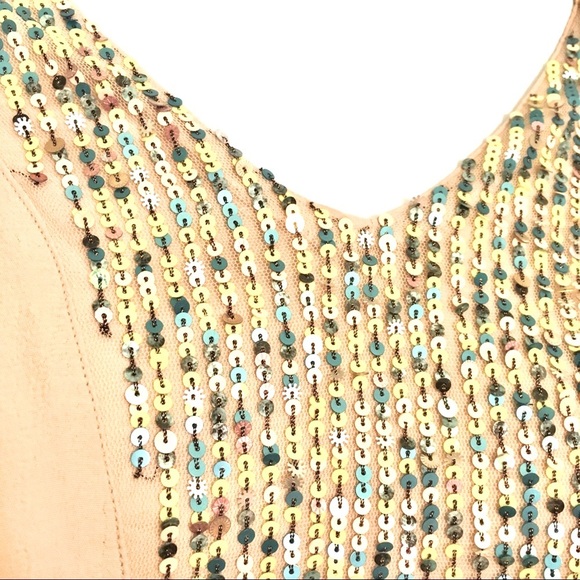 Maeve EUC Taupe Sequin by Anthropologie Top, XS - Picture 5 of 9
